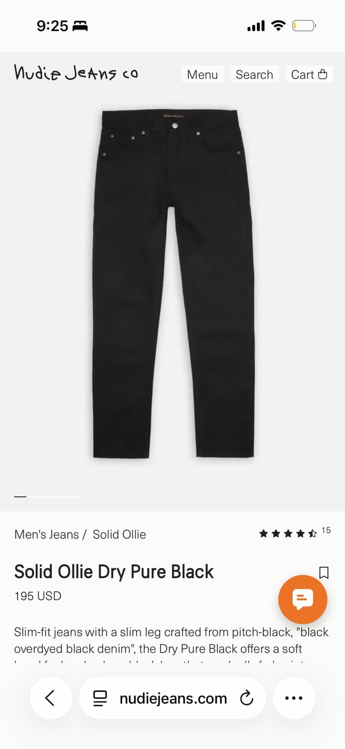Nudie jeans ollie dry pure black 상품이미지1