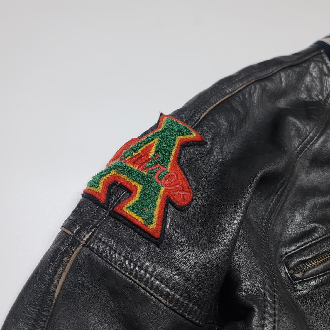 아비렉스 레더 바시티 봄버 자켓[L] 상품이미지5