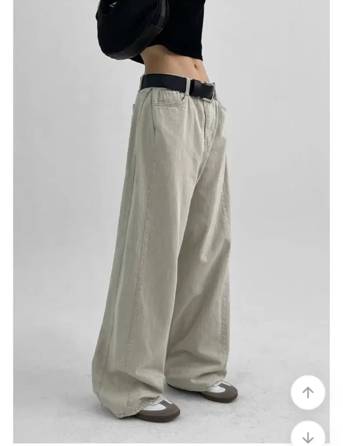 블랙업 런더월 와이드 폴딩 코튼팬츠 사이드핀턱 상품이미지3