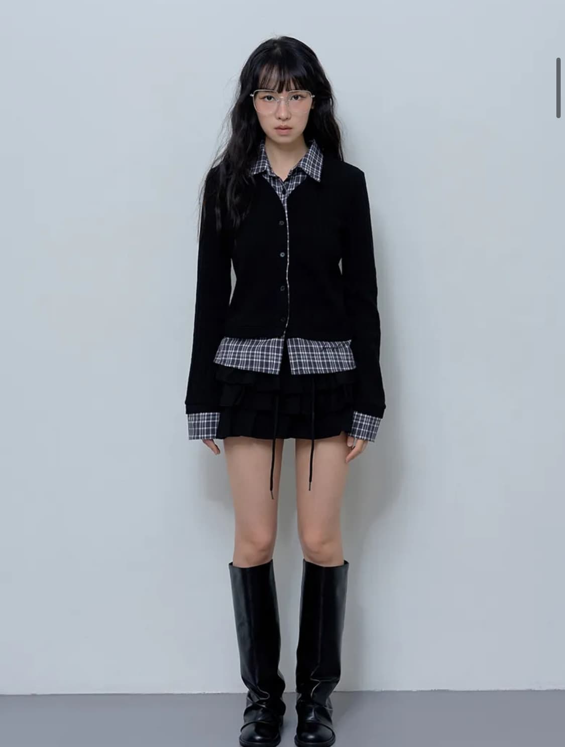 팬시클럽 체크 셔츠 레이어드 가디런 상품이미지1