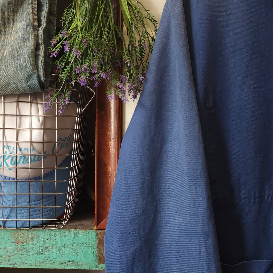 60s 프렌치 워크자켓 프렌치자켓 블루 페이딩 48 상품이미지5