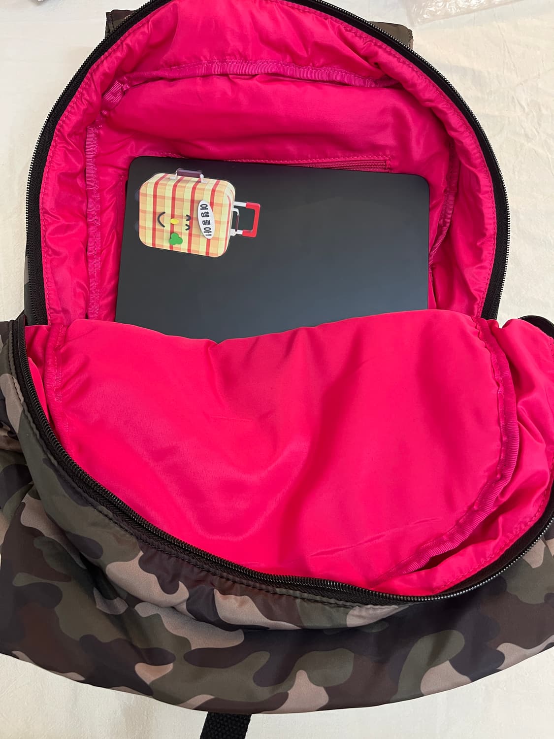 밀리터리 패턴 플라워 포인트 패딩 백팩🎒 상품이미지7