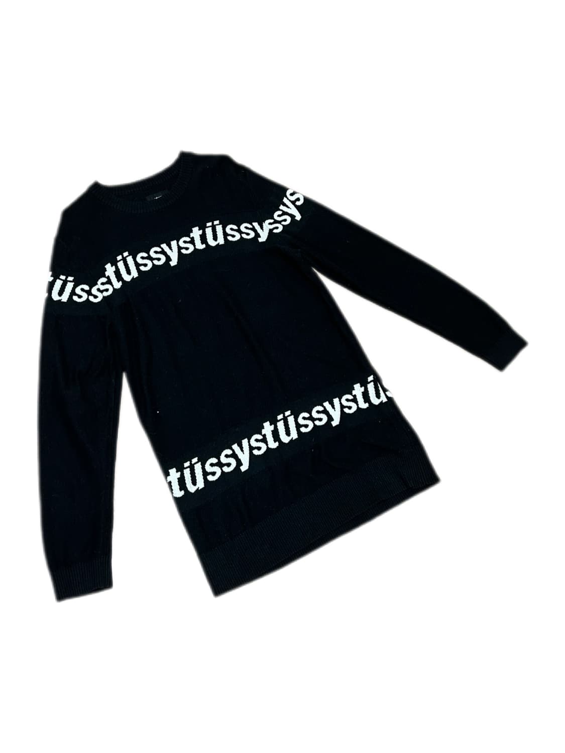 스투시 블랙 레터링 롱 니트 상품이미지1