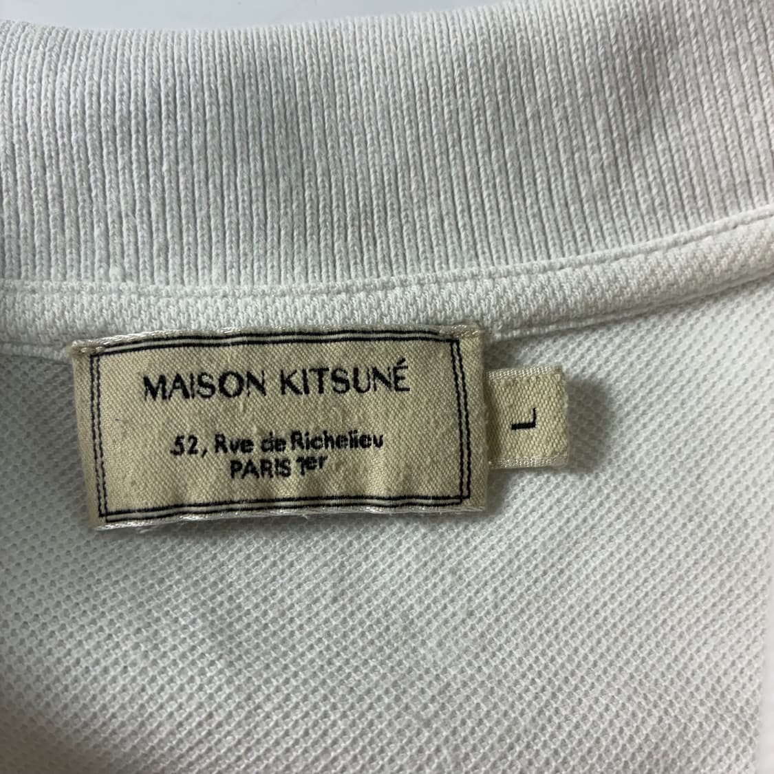 Maison kitsune  메종키츠네 네이비폭스 패치 화이트 카라 반팔 상품이미지3