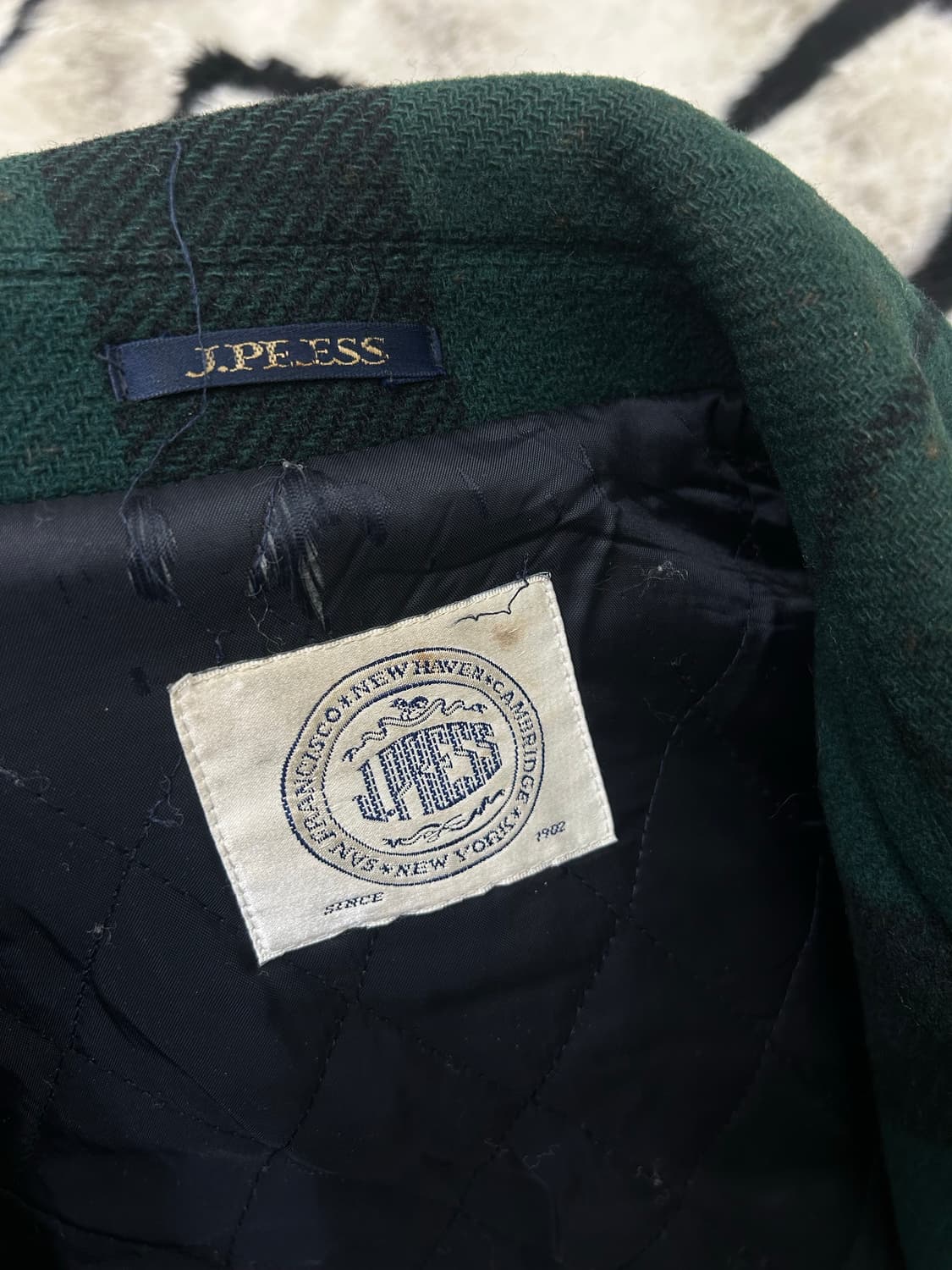 [실측2XL]제이프레스90s 버팔로 체크 울 봄버 자켓/그린 상품이미지6