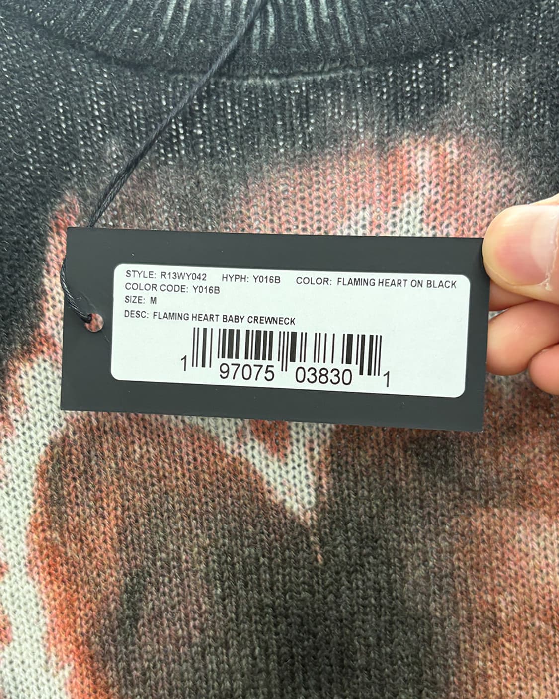 R13 플레이밍 하트 베이비 크루넥 니트 상품이미지5