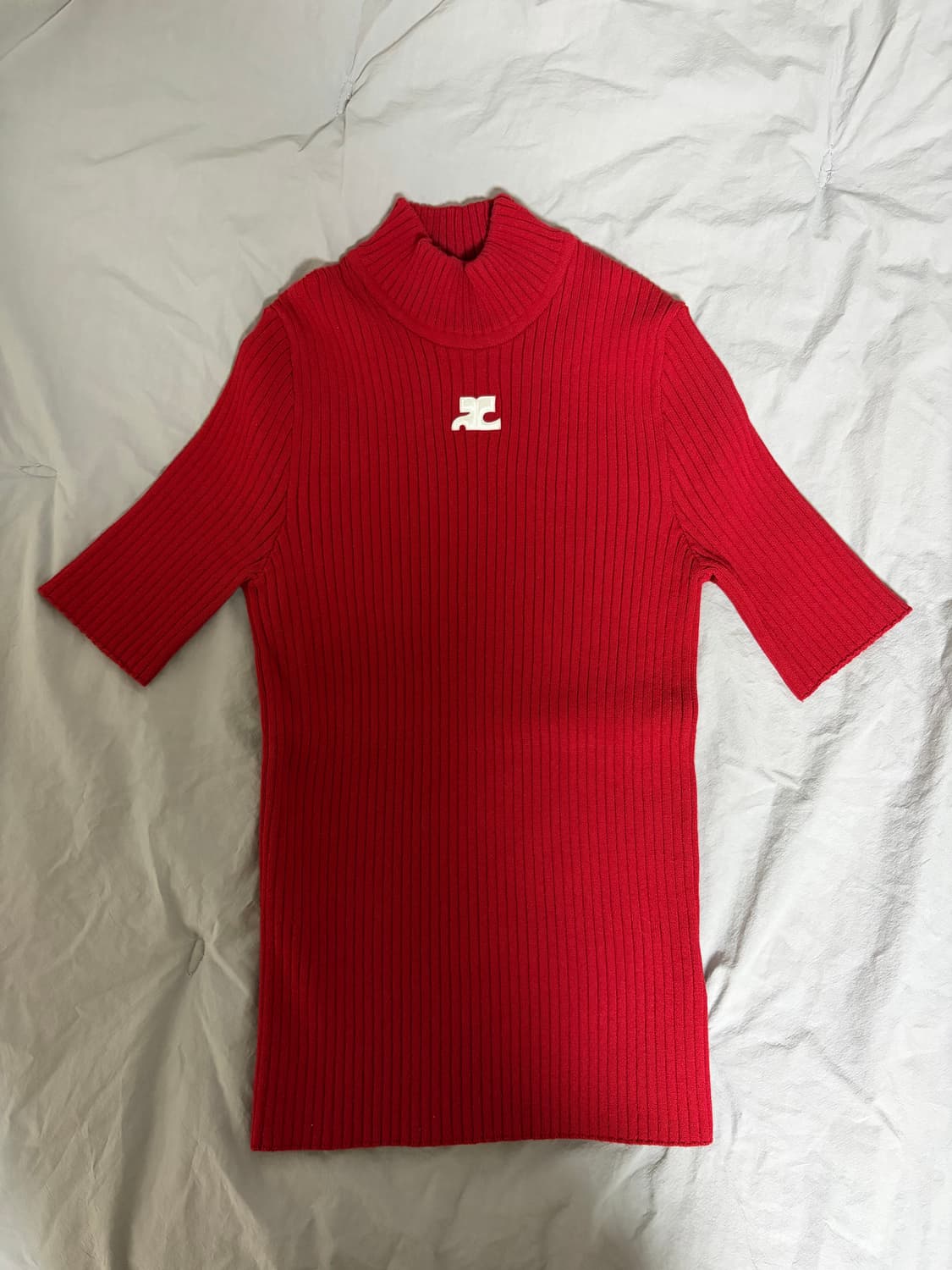 Courreges 골지 니트 반팔 상품이미지2