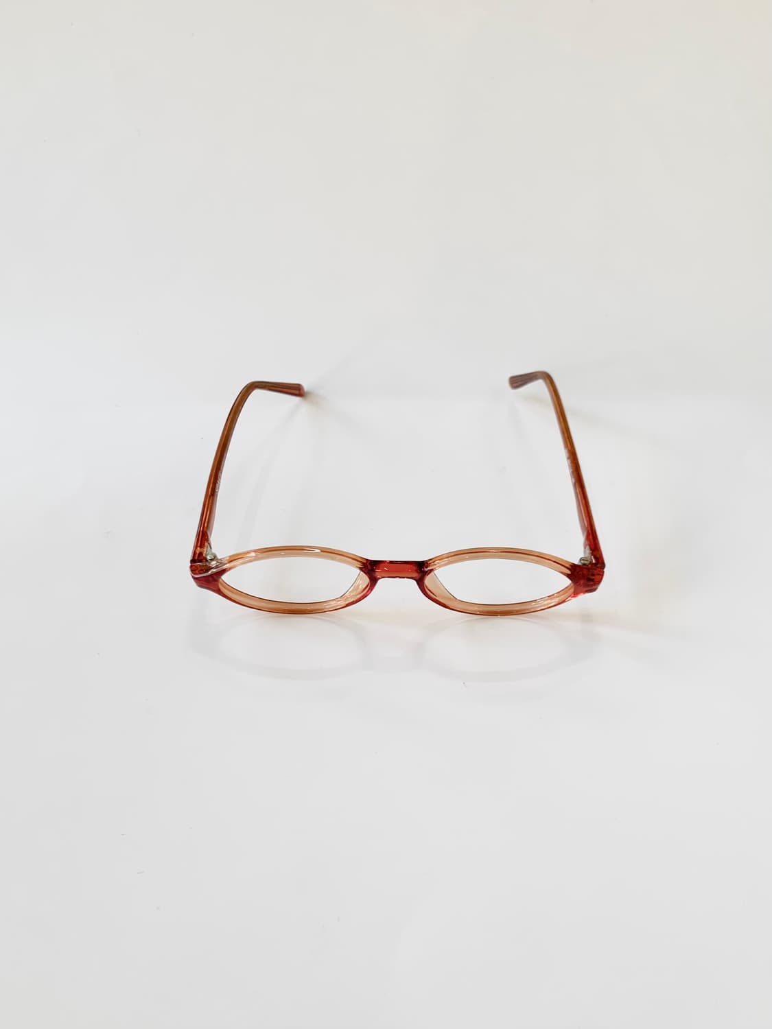[픽키-627] 오렌지브라운 투명 오벌 뿔테 안경 상품이미지3