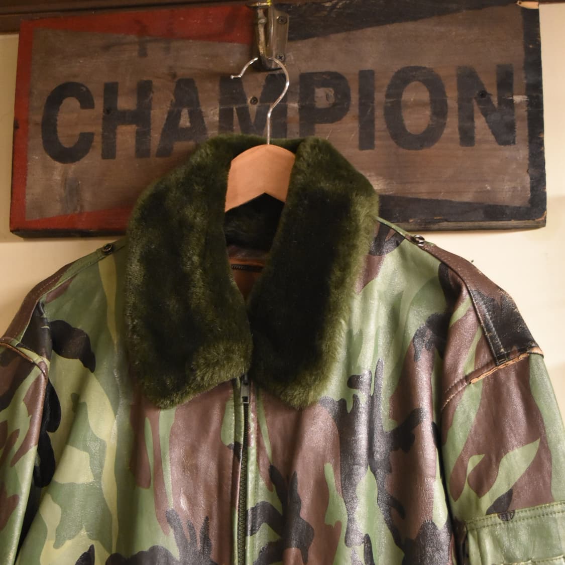 우드랜드 카모 가죽 플라이트 자켓 (105) 상품이미지3