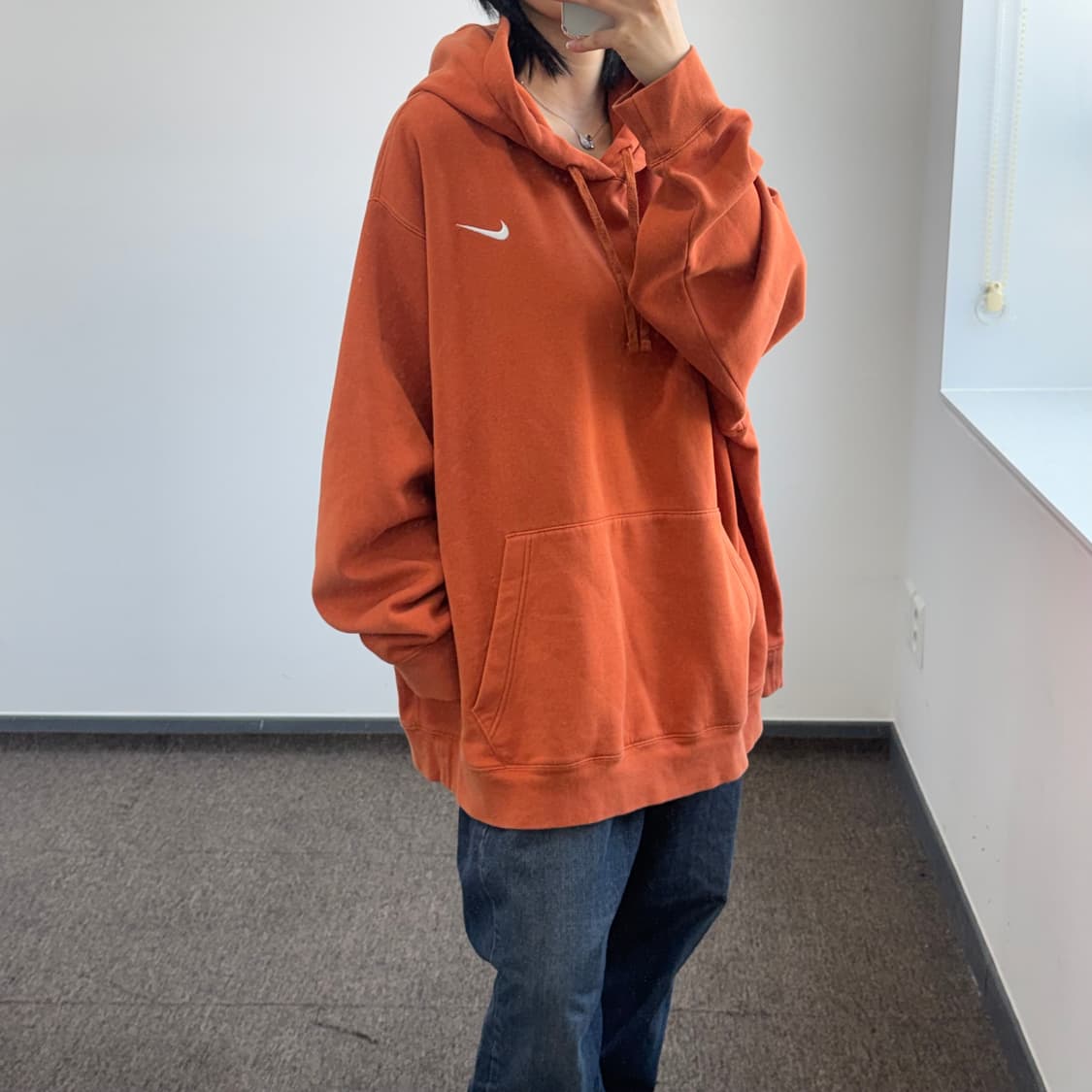 Nike 나이키 스몰로고 오렌지 후드티 상품이미지2
