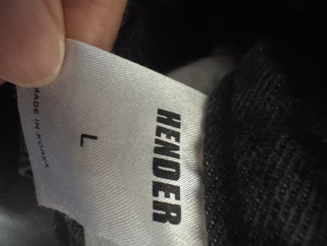 Hender 헨더 흑청 워싱 절개 라인 빈티지 데님팬츠 L 상품이미지4