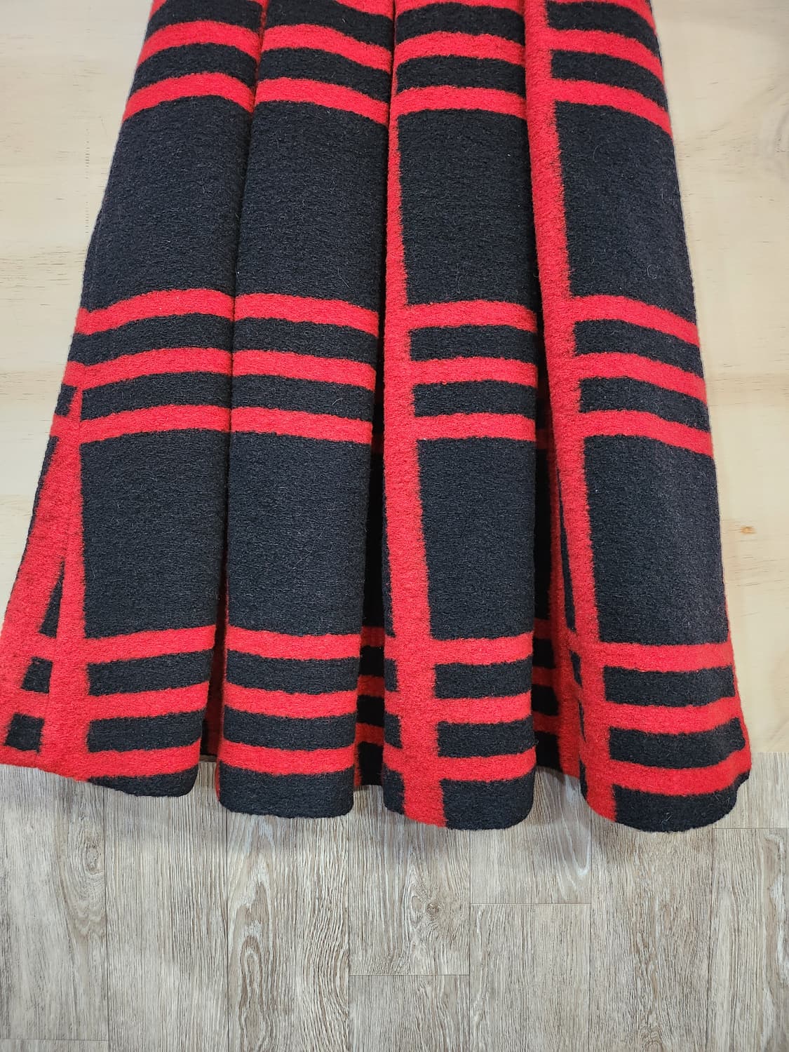 588) 나인 NAIN 레드/블랙 체크 플리츠 스커트 상품이미지4