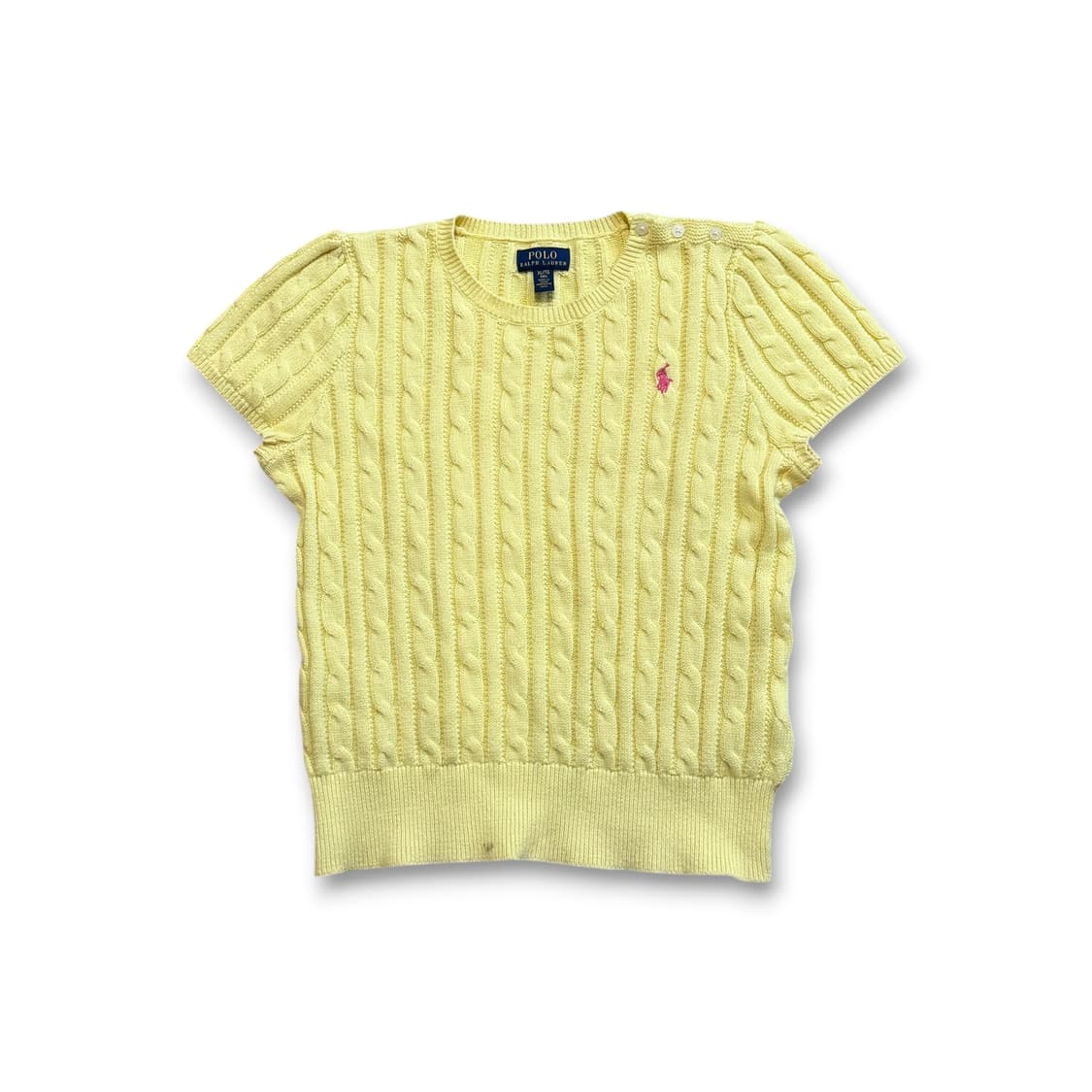 폴로 랄프로렌 케이블 니트 코튼 반팔 스웨터 상품이미지1
