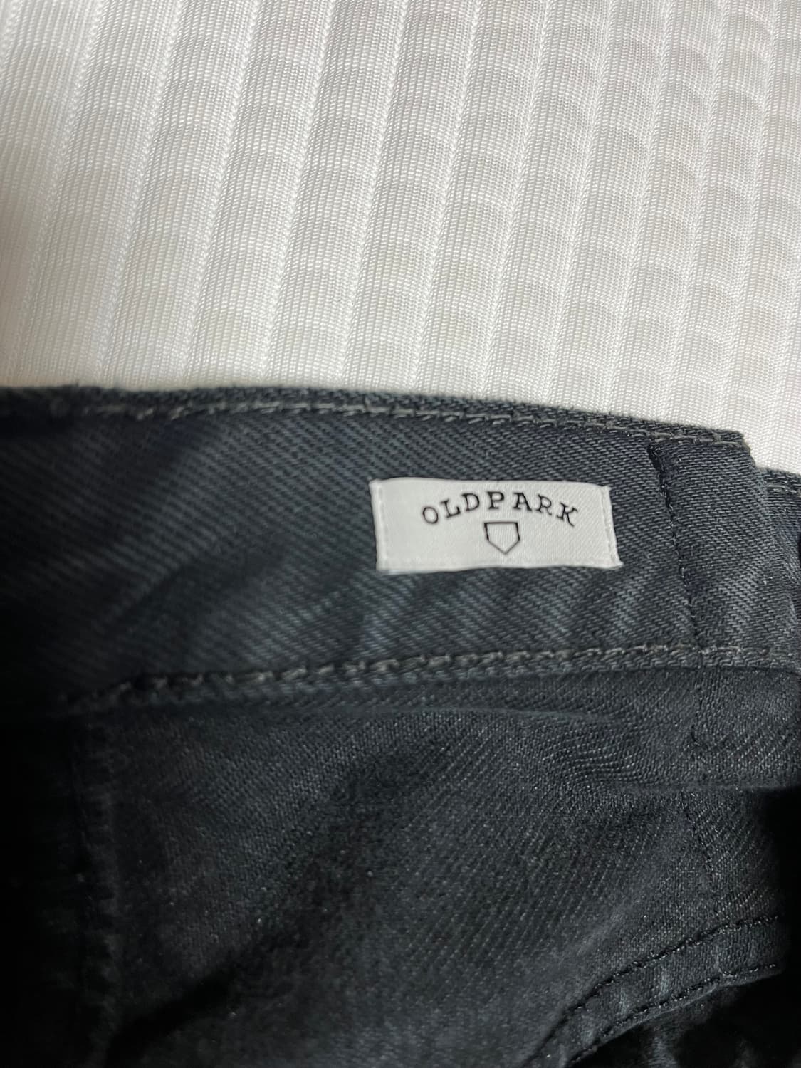 [M] 올드파크 크롭 배기진 블랙 데님 팬츠 상품이미지3
