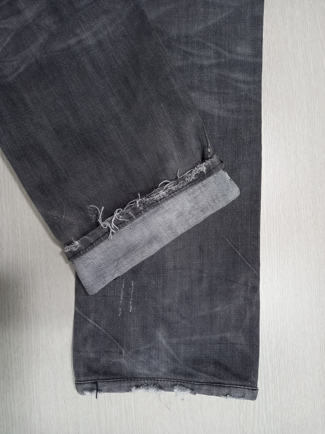 28 BUCKAROO 데미지워싱 일자진 다크그레이 28-914 상품이미지5