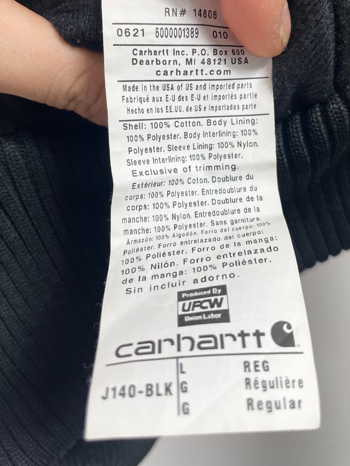 칼하트 J140 덕 액티브 후드 자켓 (on.162) 상품이미지6