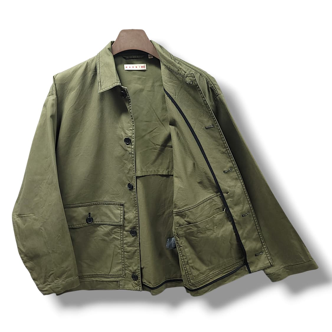[L] 유니클로 X 마르니 카키 오버사이즈 워크자켓 상품이미지4