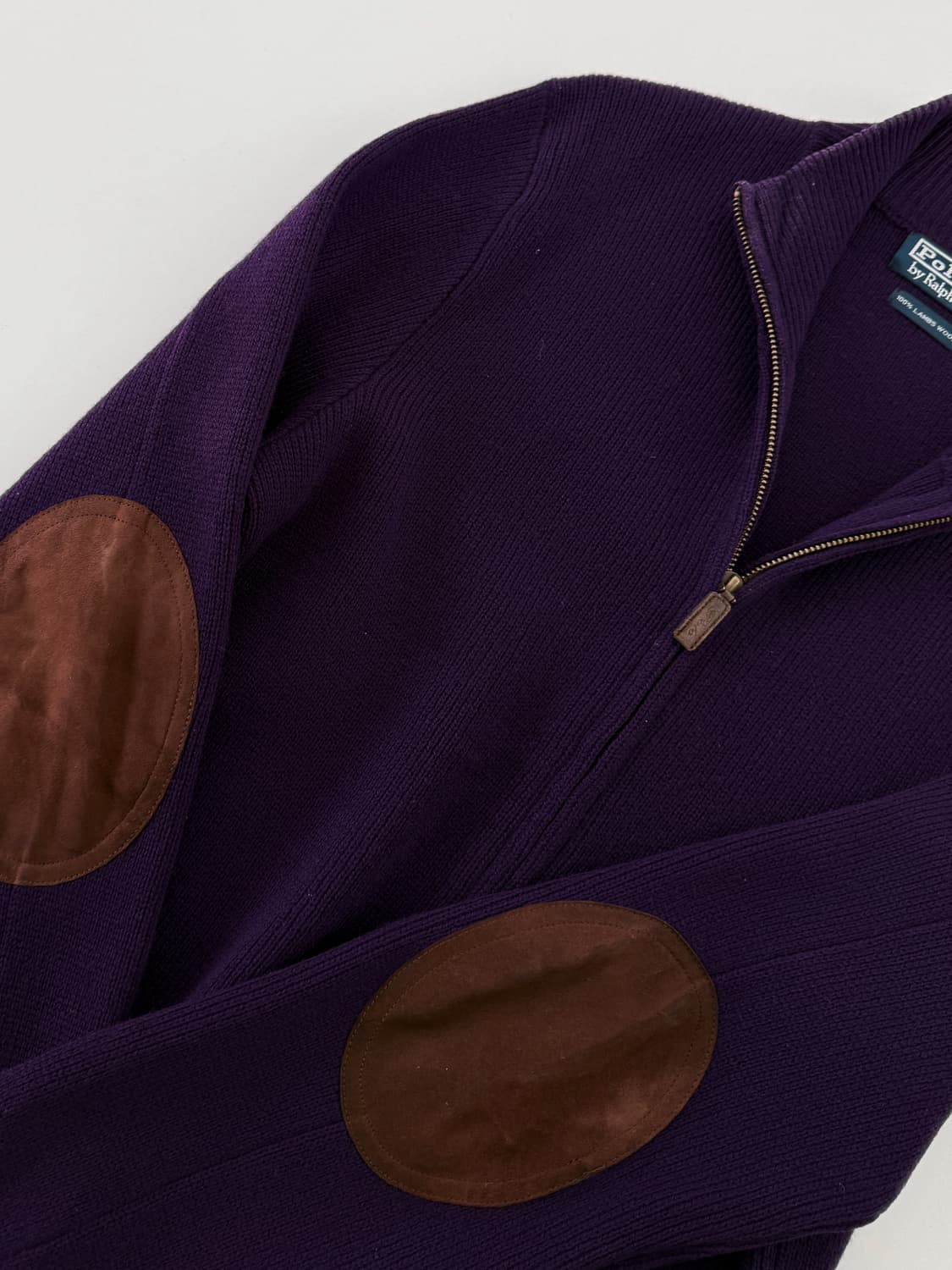 폴로 랄프로렌 루즈핏 00‘s 엘보우 패치 울 니트집업 상품이미지2