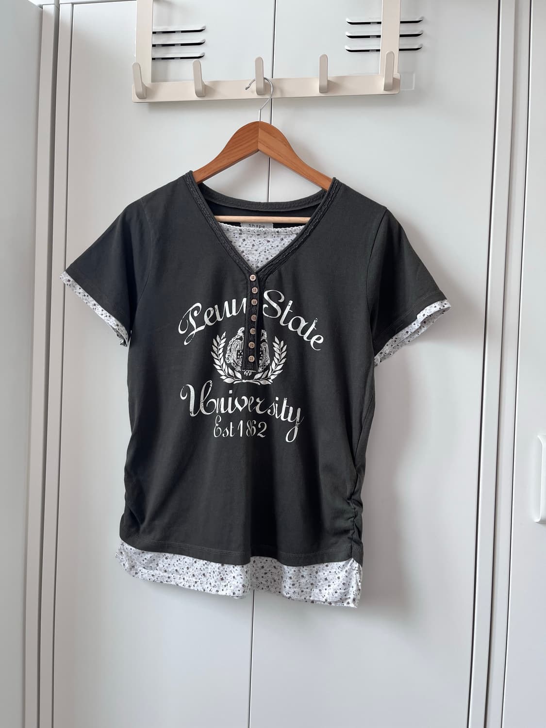 Vintage 잔꽃 레이어드 반팔티셔츠 상품이미지4