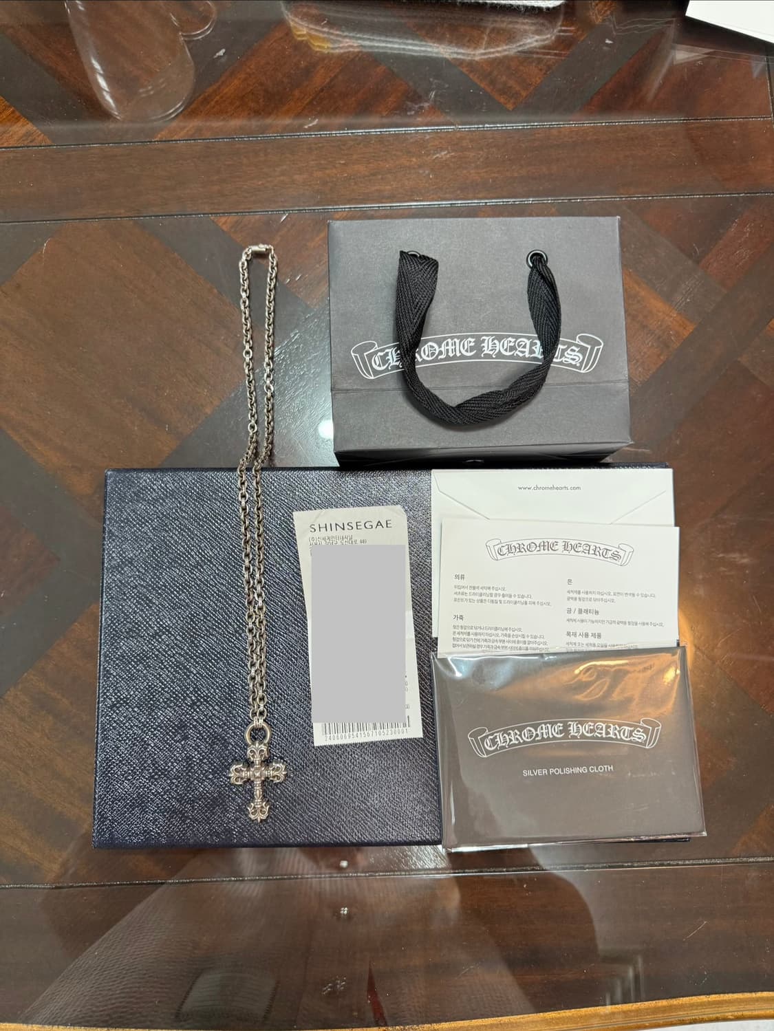 크롬하츠 정품 페이퍼체인 필리그리 크로스펜던트일체형 목걸이 강남신세계백화 상품이미지1