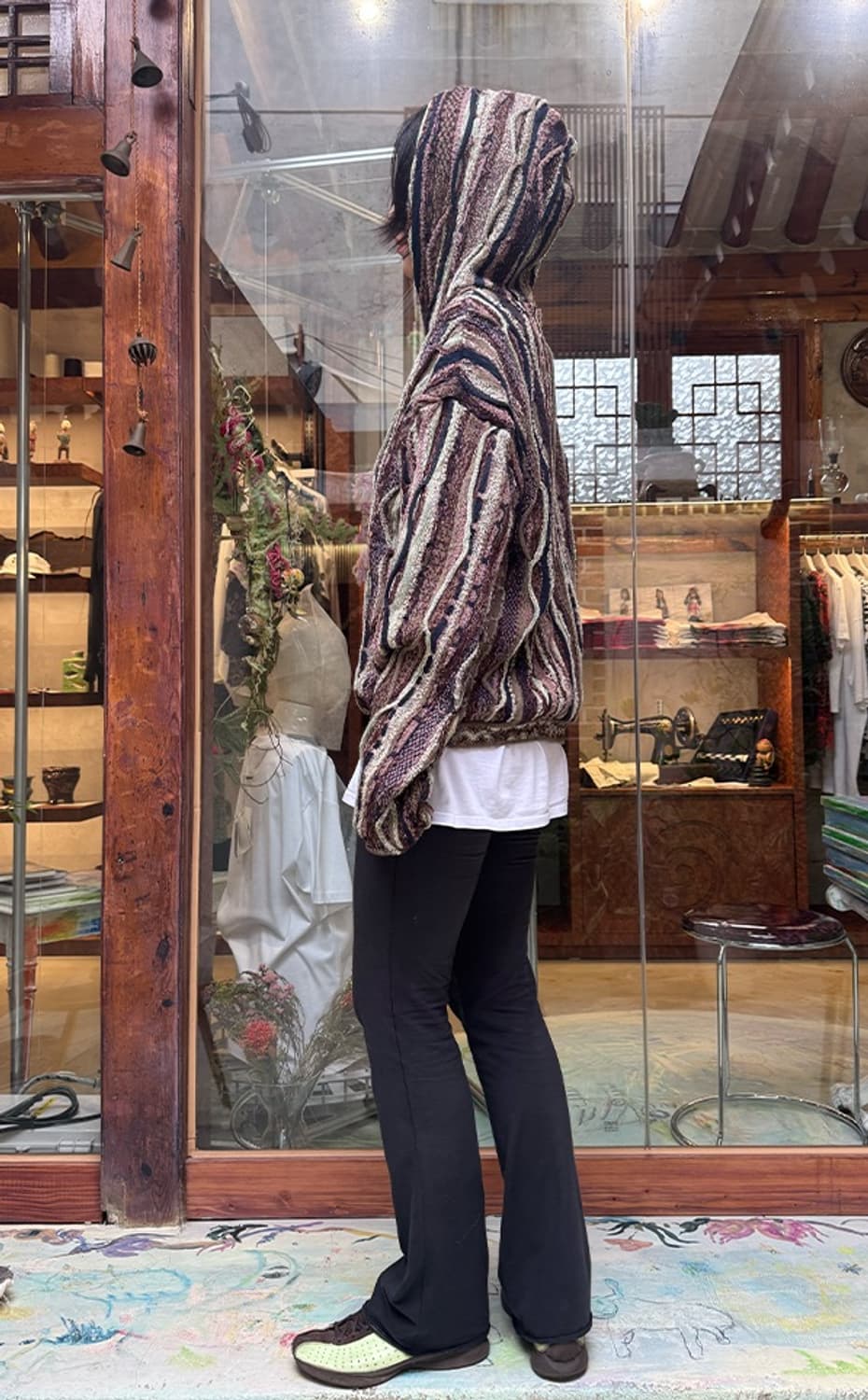 Kapital patchwork knit hoodie 상품이미지7