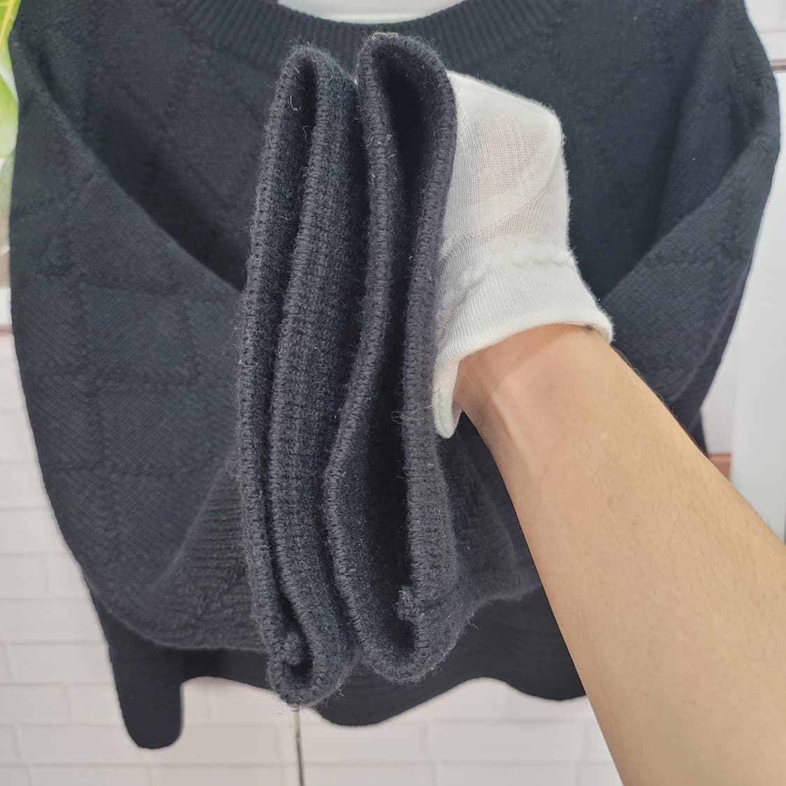 럭키슈에뜨 울 크롭 니트 스웨터 프리사이즈 상품이미지7