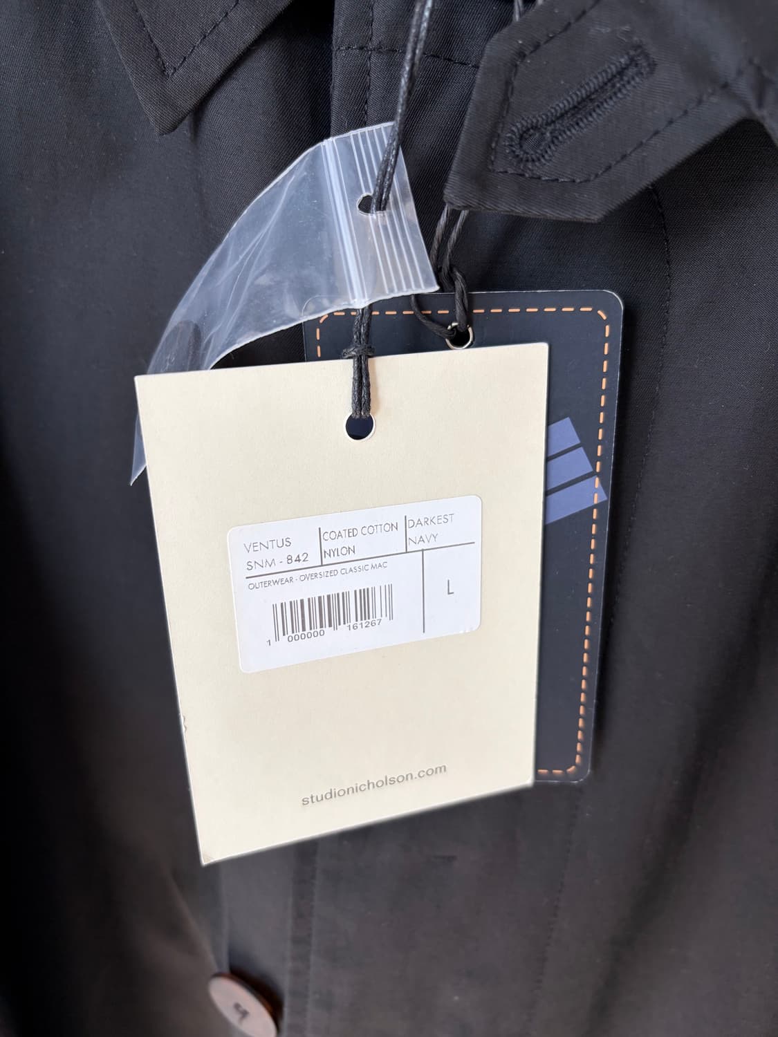 스튜디오니콜슨 벤투스 오버사이즈 코트 다크 네이비(블랙) 상품이미지6