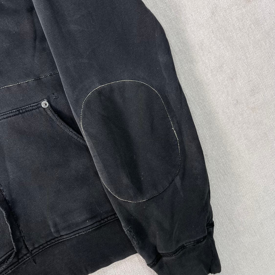 100 폴로랄프로렌 진스 딥 그레이 빈티지 데미지 반집업 후드티 상품이미지5