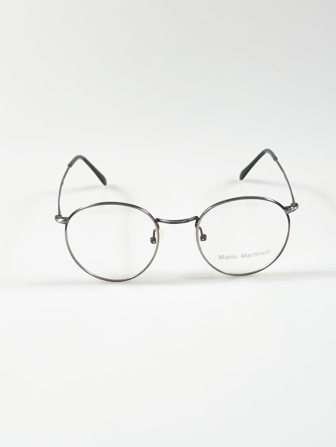 90s MARIO MARTINELLI 실버톤 슬림 라운드 빈티지 안경 상품이미지2