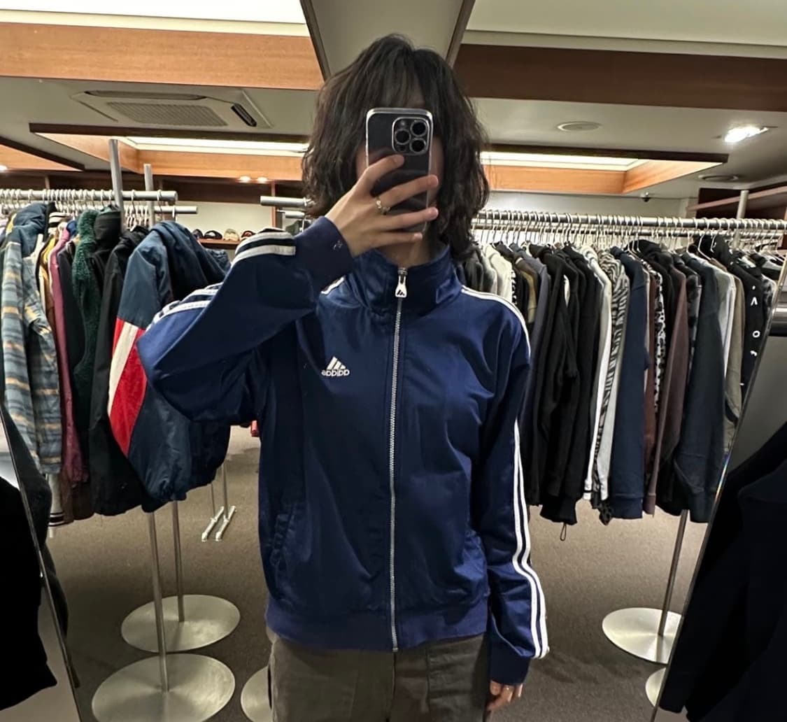 L)아디다스 빈티지 올드스쿨 네이비 져지 상품이미지1