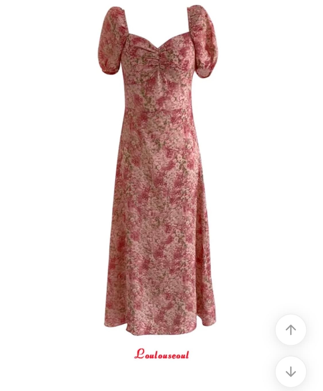 S사이즈 루루서울 마가렛 퍼프 롱드레스 롱원피스 핑크 여행룩 휴양지룩 상품이미지1