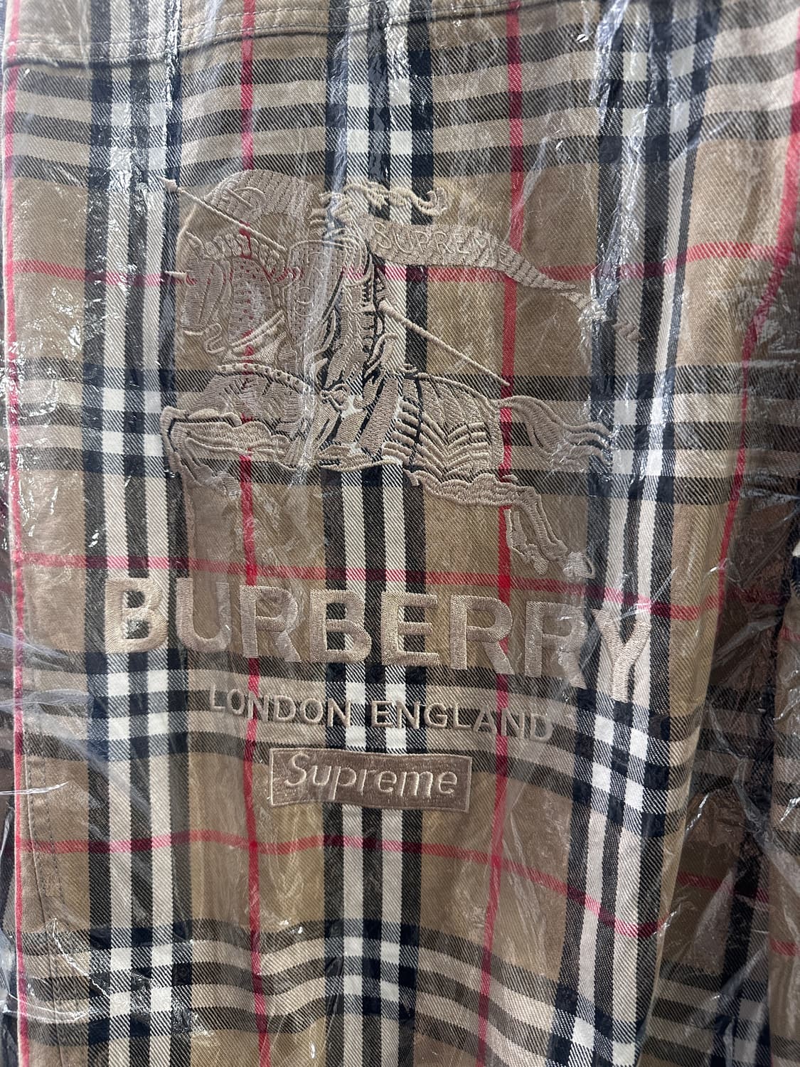파격할인 ㅠㅠ))) 슈프림 버버리 데님 트러커 자켓 베이지 M 상품이미지5