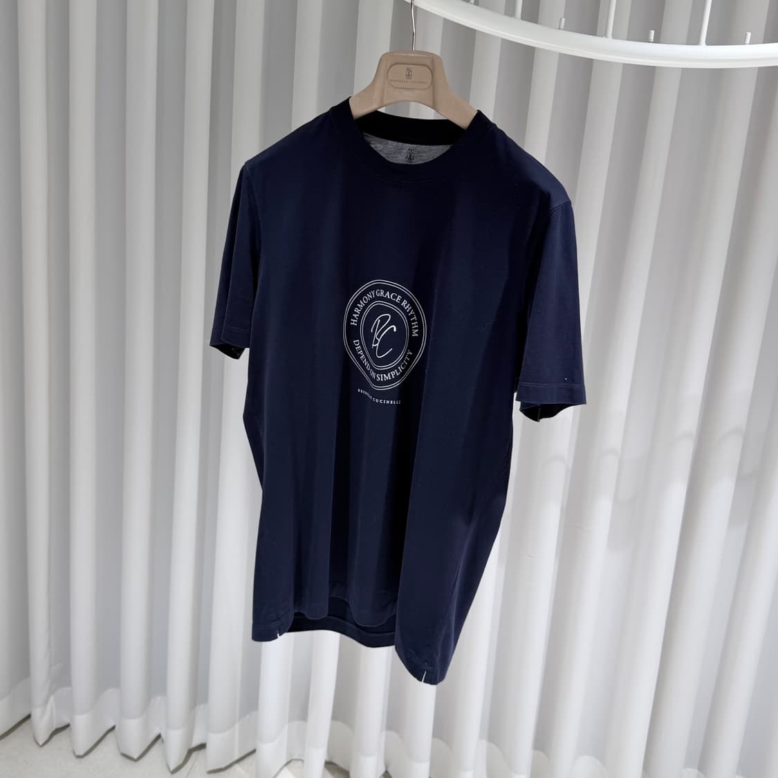 (A+/L) / 브루넬로쿠치넬리 로고 프린트 레이어드 코튼 크루넥 반팔 상품이미지2