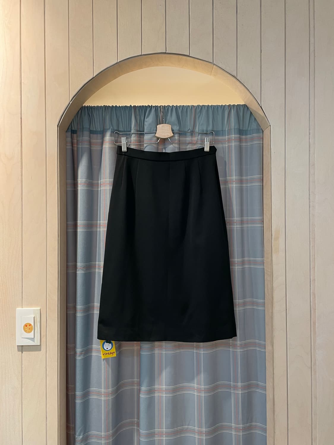 일본빈티지 블랙 미디스커트 상품이미지1