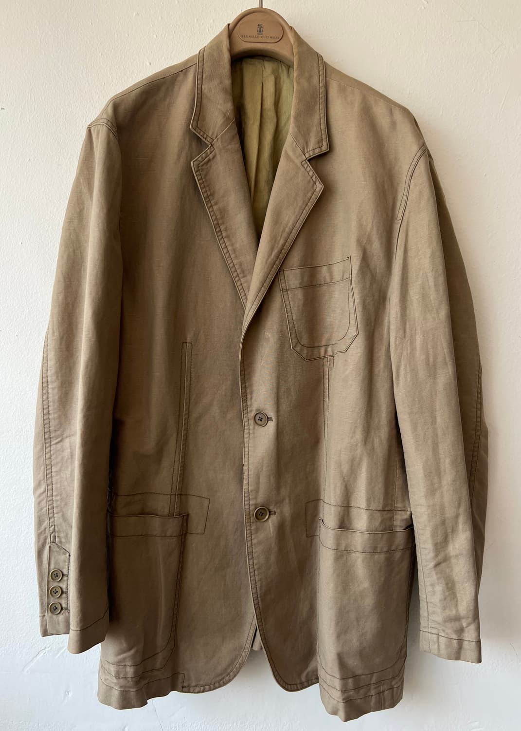 캘빈클라인 베이지 코튼린넨 싱글자켓 상품이미지1