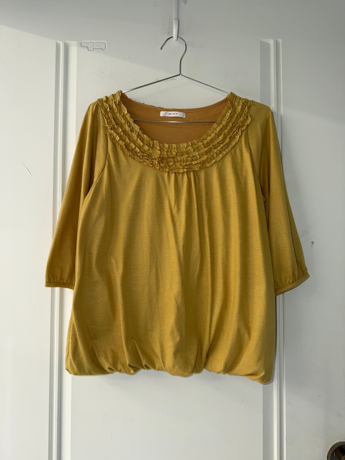 일본빈티지 엘로우 프릴 롱슬리브 상품이미지5