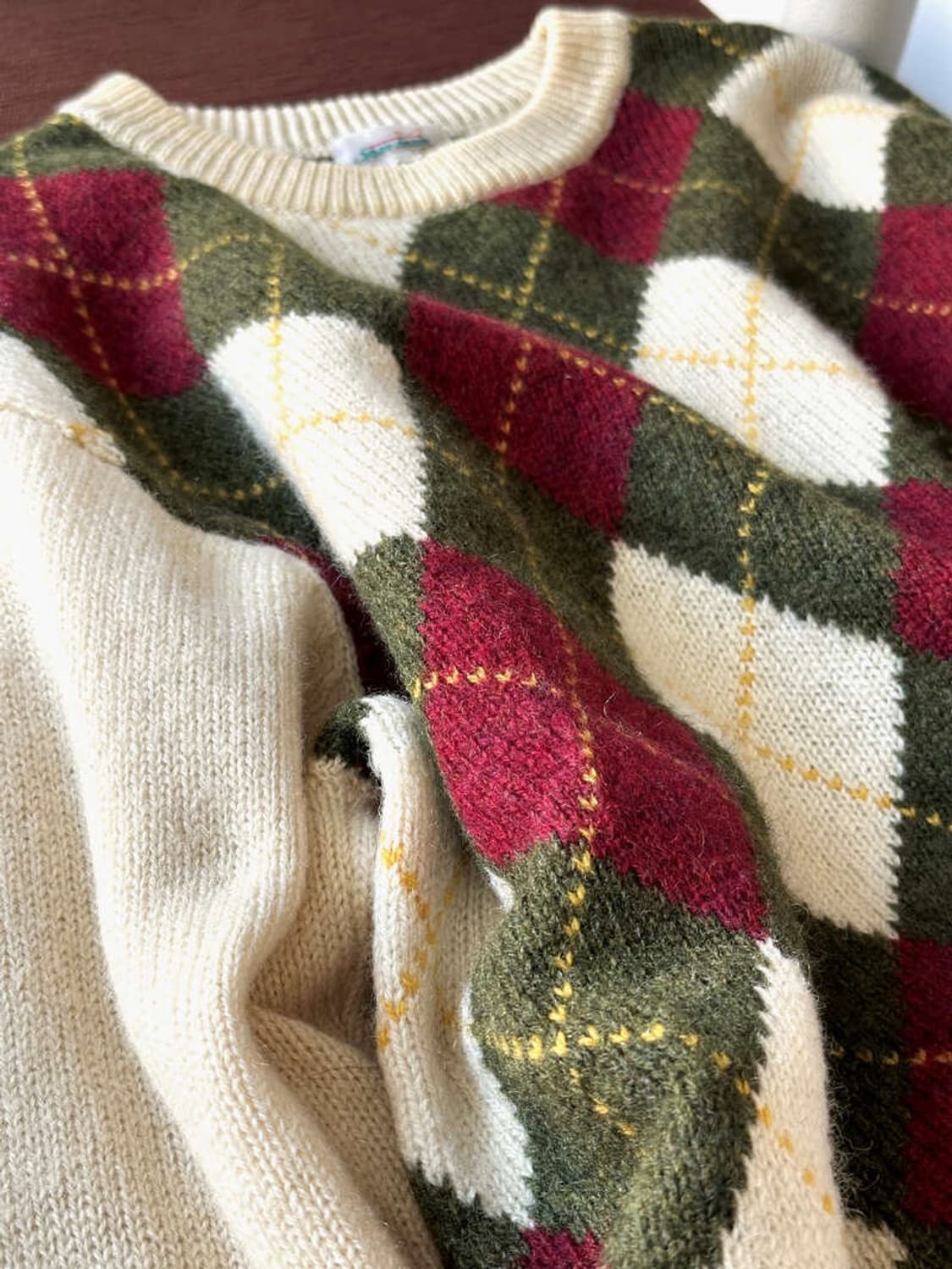 Dry wool argyle pattern knit P/O 상품이미지2