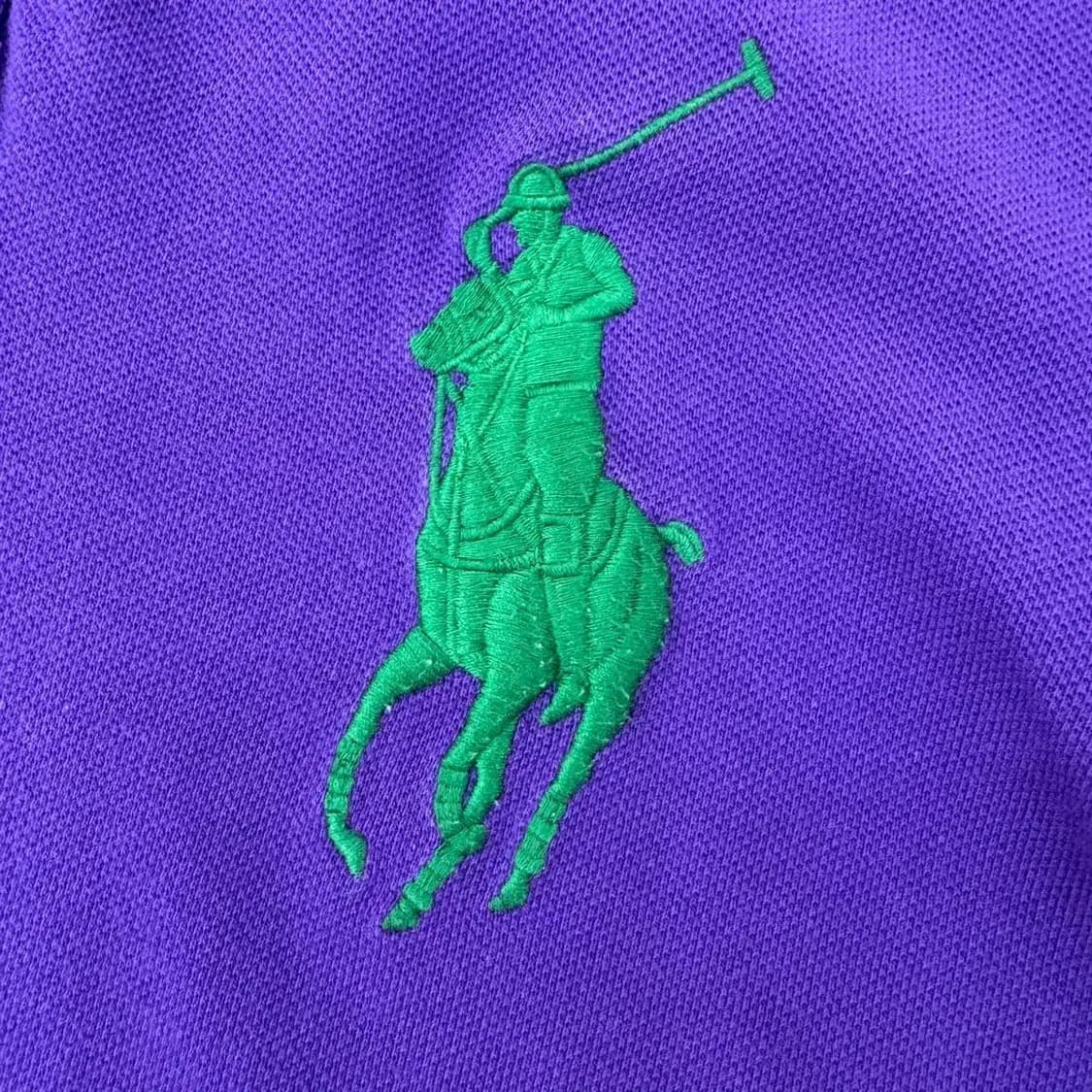 M 폴로 랄프로렌 빅포니 퍼플 카라 긴팔 티셔츠  상품이미지4