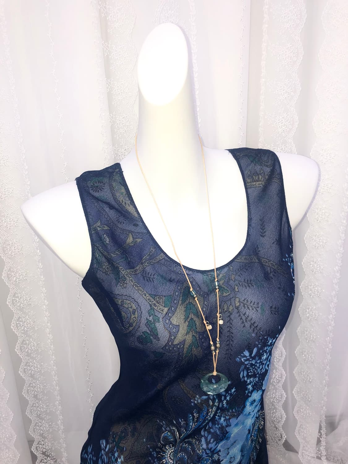 blue flower oriental necklace 상품이미지1