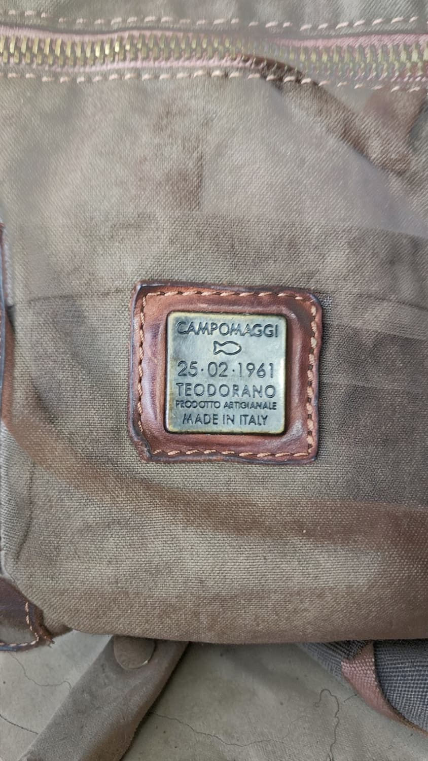 이태리 Campomaggi 캄포마찌 가죽 캔버스 빅 토트백 상품이미지8