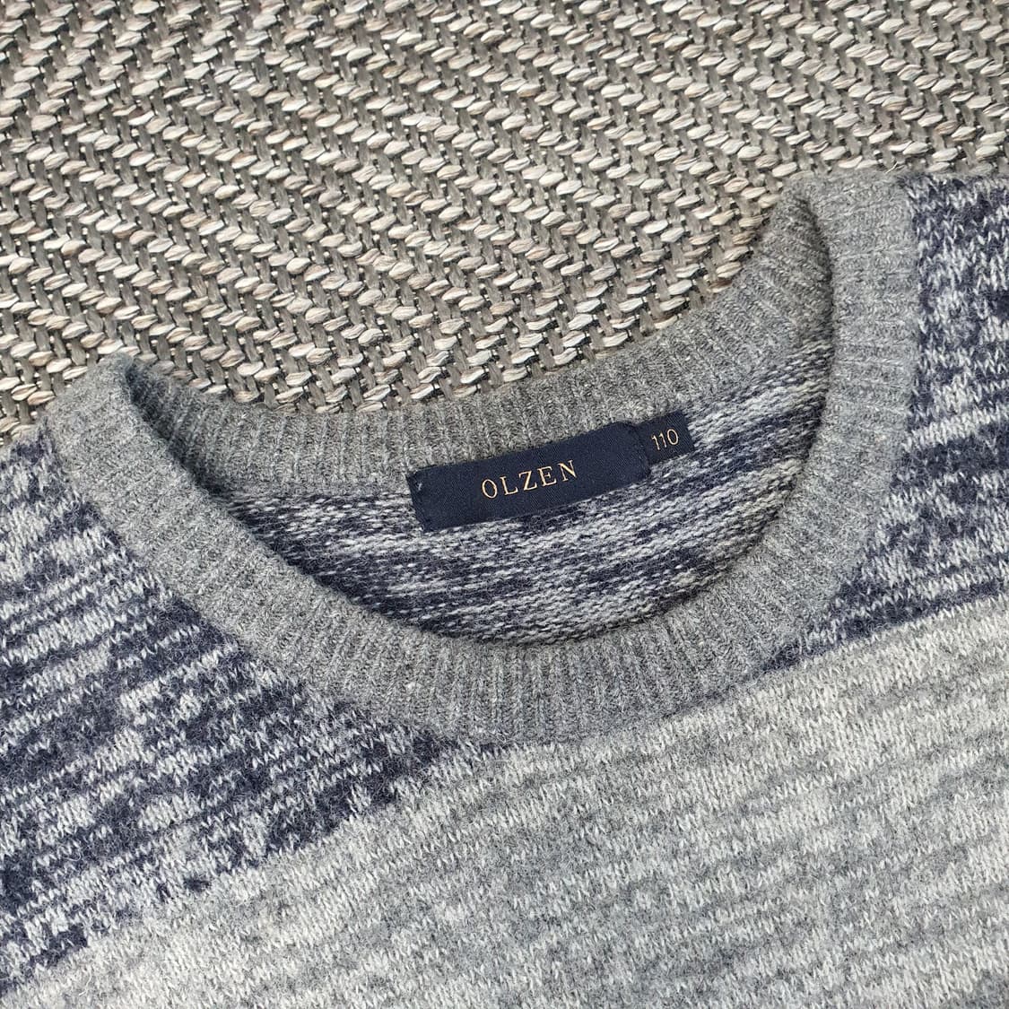 올젠 긴소매 울 니트 남자105~110 상품이미지2