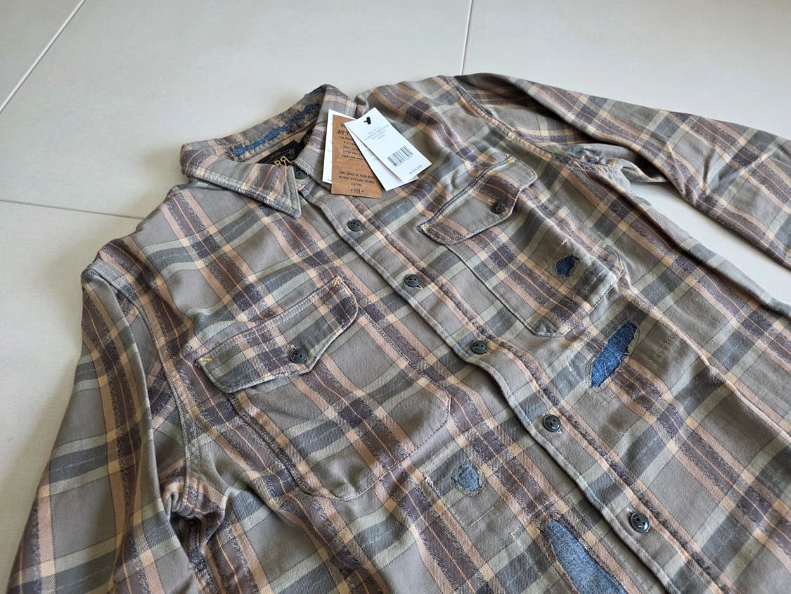 RRL 리페어 프래드 트윌 워크셔츠 상품이미지6