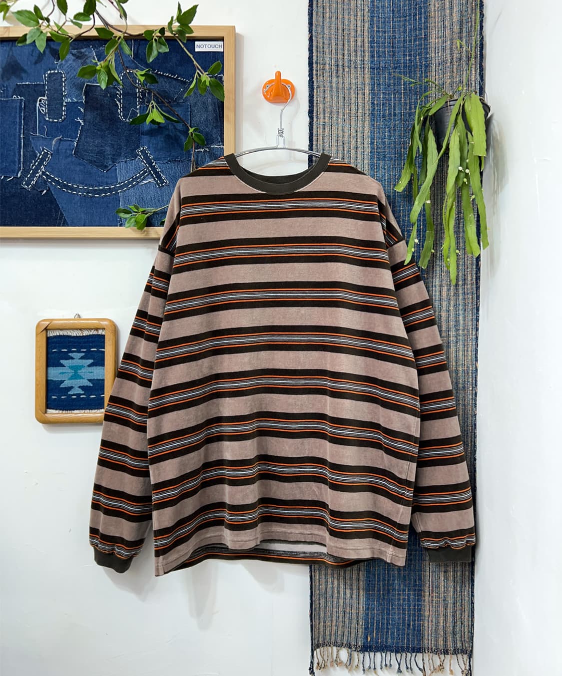 BEAMS   Velvet Touch Stripe Long Sleeve  상품이미지1