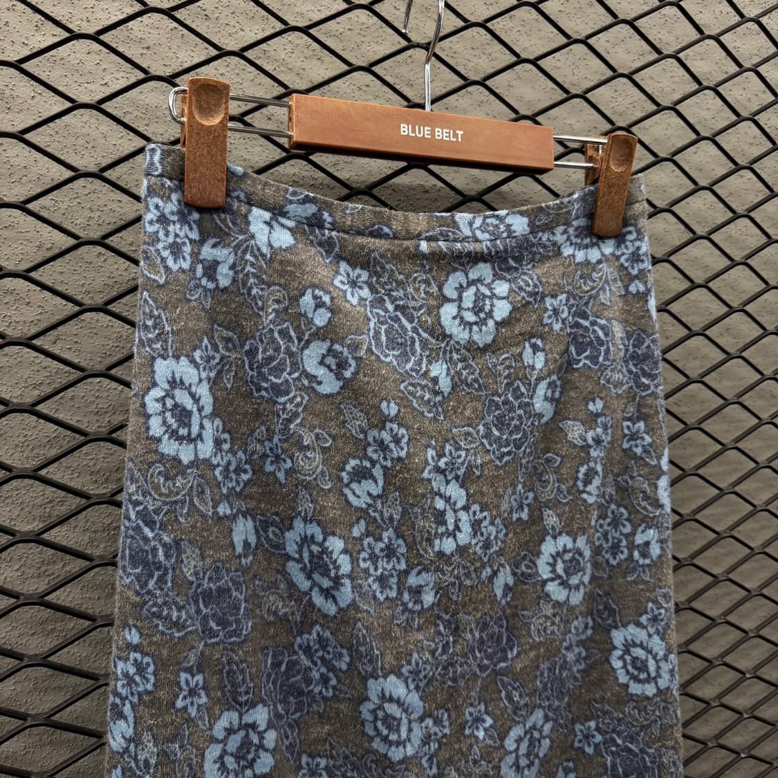 JPN VINTAGE 미디움 스커트 오리엔탈 플라워 패턴 H라인 그레이 상품이미지4