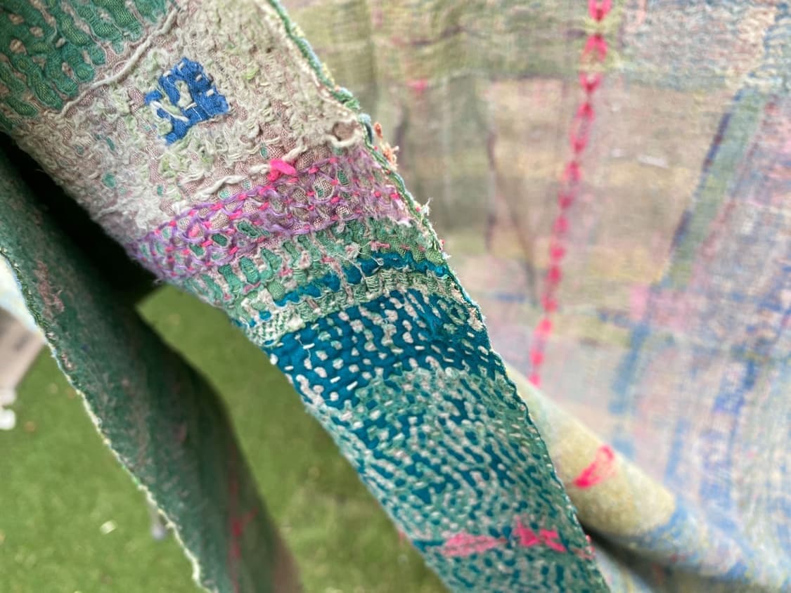 빈티지 칸타 퀼트 러그 블랭킷 인도 퀼트 보로 사시코 상품이미지10