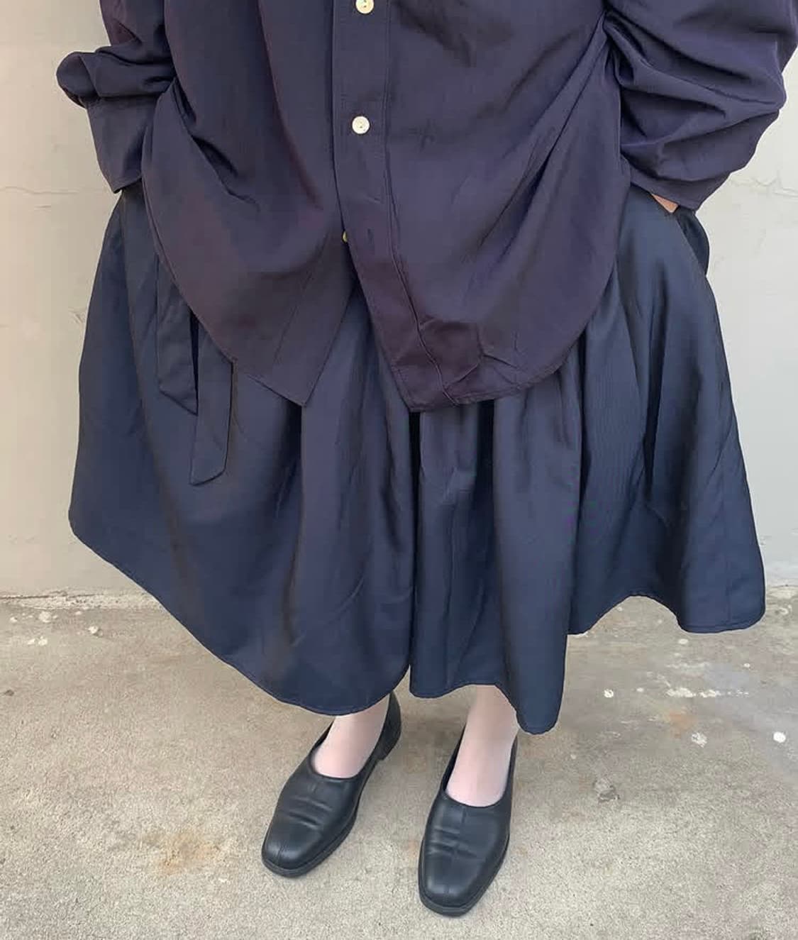 Amorshaee 리본 미디 스커트 - black 상품이미지2