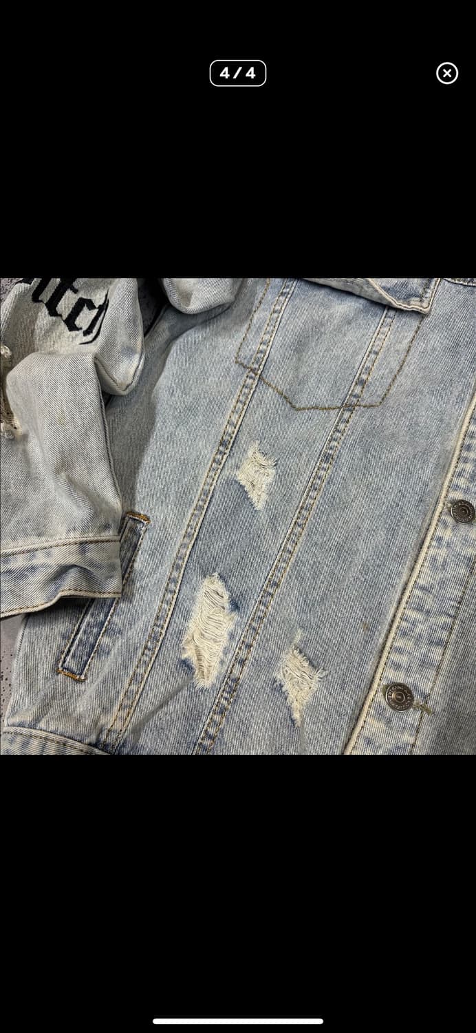 (바배) 레터링 데님 청자켓 상품이미지4