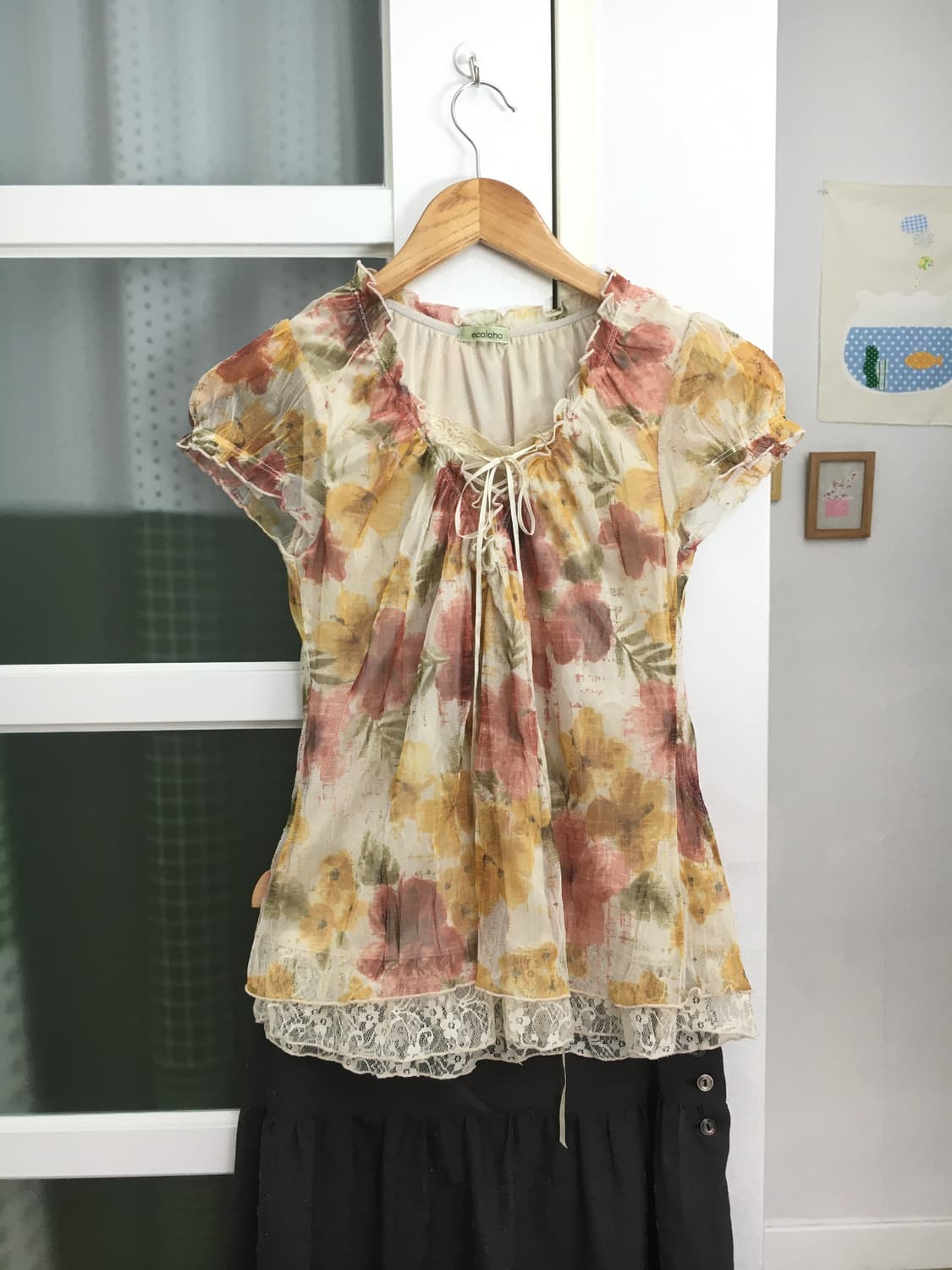 플라워 레이스 블라우스 상품이미지1