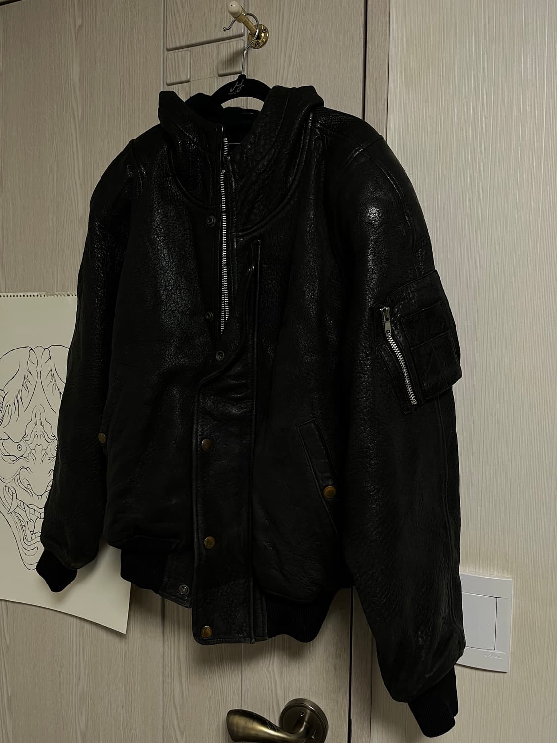 레더 봄버 후드 상품이미지2