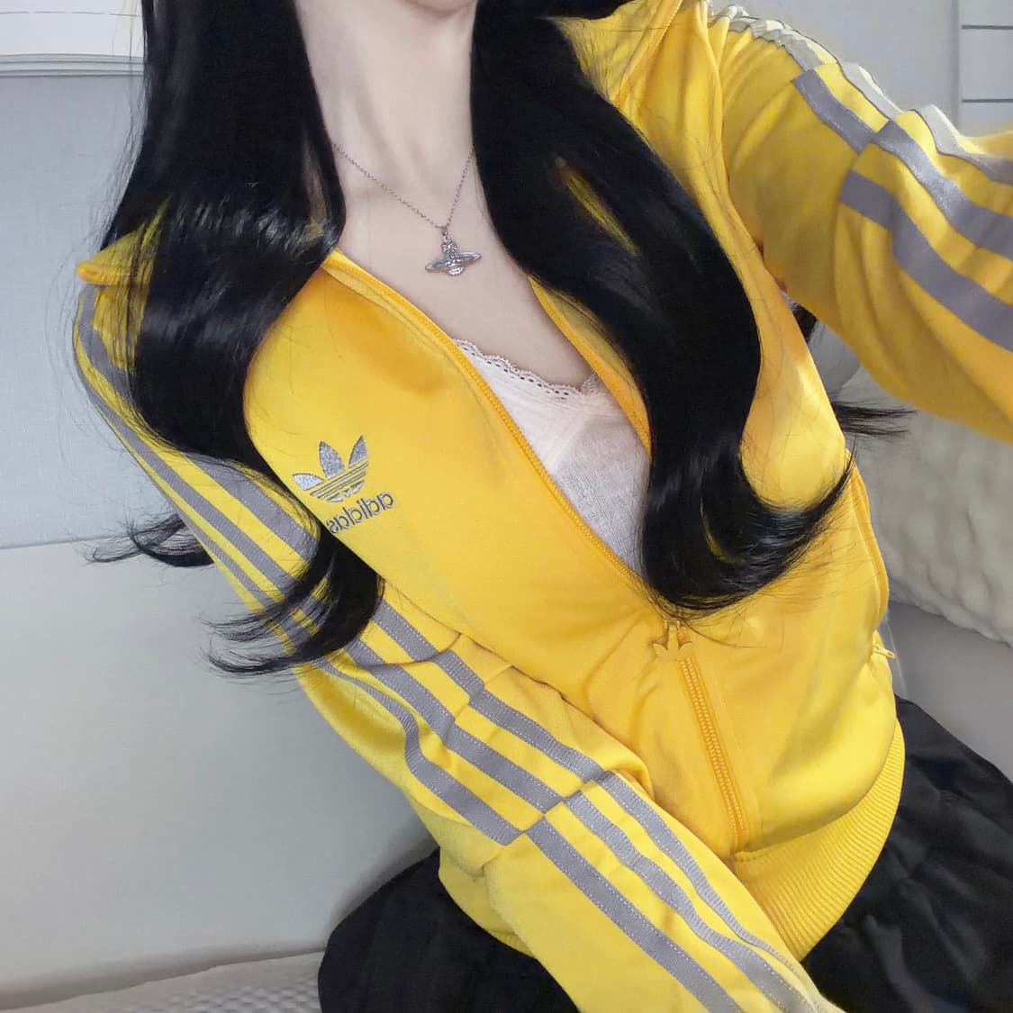 아디다스 옐로우 실버라인 파이어버드 져지 85 상품이미지2